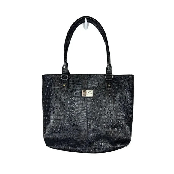 Marc Fisher Embossed Croc Faux Leather Large Tote Purse - Picture 1 of 10